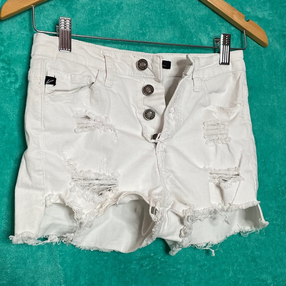 Kancan ripped white shorts